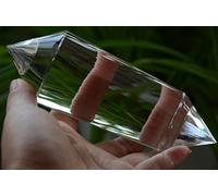Vero tibetano himalayano ad alta quota chiaro 64 lati Crystal Point Quarzo bacchetta Vogel spirituale da 6,25 pollici Crystal Specimen
