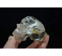 Vero tibetano himalayano ad alta quota cristallo trasparente teschio di quarzo scheletro realistico intaglio 2,55 pollici spirituale # 1 Collezioni di casa