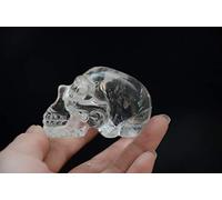 Vero tibetano himalayano ad alta quota cristallo trasparente teschio di quarzo scheletro realistico intaglio 2,40 pollici ual # 41 decorazione della stanza
