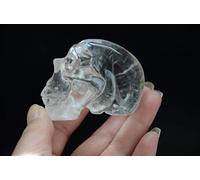 Vero tibetano himalayano ad alta quota cristallo trasparente teschio di quarzo scheletro realistico intaglio 2,36 pollici spirituale # 4 Collezioni di casa