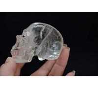 Vero tibetano himalayano ad alta quota cristallo trasparente teschio di quarzo scheletro realistico intaglio 2,51 pollici spirituale # 10 Collezioni di casa