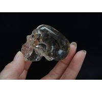 Vero tibetano himalayano ad alta quota cristallo trasparente teschio di quarzo scheletro realistico intaglio 2.16 pollici ual Reiki # 17 Collezioni di casa