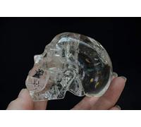 Vero tibetano himalayano ad alta quota trasparente arcobaleno cristallo quarzo teschio scheletro realistico intaglio 2,87 pollici spirituale Collezioni di casa