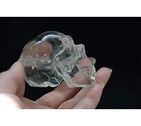 Vero tibetano himalayano ad alta quota trasparente arcobaleno cristallo quarzo teschio scheletro realistico intaglio 2,44 pollici spirituale # 6 decorazione della stanza