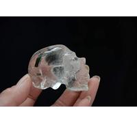 Vero tibetano himalayano ad alta quota trasparente tormalizzato cristallo quarzo cranio scheletro realistico intaglio 2.16 pollici ual # 19 Collezioni di casa