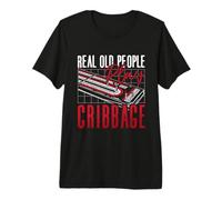 Vero Vecchio Gioca Cribbage AMA Gioco da Tavolo Cribbage Presepe Maglietta Premium