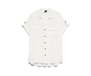 veromoda Camicia a maniche corte Bottone passante e scollo aperto VERO MODA Bianco