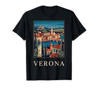 Verona Italia Arena Romana Retro Travel Design Maglietta