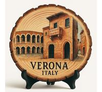 Verona Italy Souvenir Gift - Targa in legno da parete o tavolo, souvenir vintage Italia per collezionisti di piatti e amanti dei viaggi, regalo decorativo rustico