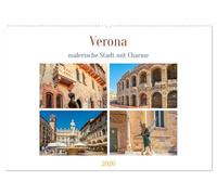 Verona - malerische Stadt mit Charme (Wandkalender 2026 DIN A2 quer), CALVENDO Monatskalender: Eine der romantischsten Städte Italiens liegt in der Region Venetien.