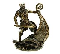 Veronese 708-7655 - Statuetta di vichingo, in piedi sulla nave di drago, 24 cm