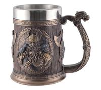Veronese 708-775 - Brocca degli dei germaniche Thor e Odino con manico in drakar con inserto in metallo