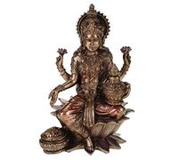 Veronese by Joh. Vogler GmbH ( Unbekannt ) Lakshmi Statua del dio indiano figura fortunata saggezza ricchezza 18 cm scultura bronzo dipinta a mano dea scultura antigraffio in poliresina nucleo