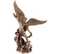 Veronese Collection 70875579 Arcangelo Michele combatte il male in miniatura in pietra artificiale dipinta a mano con colore bronzo