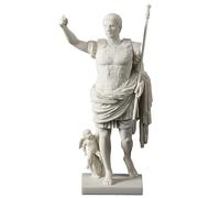 Veronese Design 11 5/8 Augusto di Prima Porta Scultura in Resina Cesare Classico Marmo Finitura Bianco