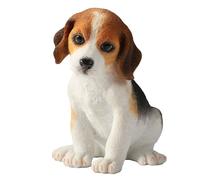 Veronese Design 3 1/2 Inch Beagle Puppy Sitting Head Tilted Left Resin Statue Hand Painted Animal Figurine