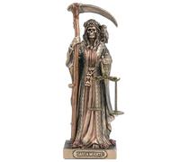 Veronese Design 4 1/4 Santa Muerte Holding Falce e Scala Polystone Dipinto a Mano Bronzo Figurine Da Collezione Decorazione Casa