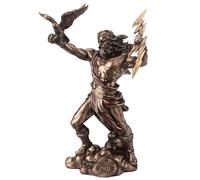Veronese Design 4 3/8 Zeus Dio greco del cielo che tiene Thunderbolt scultura in resina dipinta a mano