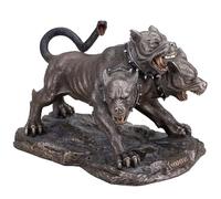 Veronese Design 5 1/4 pollici Cerberus il segugio delle Ade a tre teste in resina colata a freddo finitura bronzo figurina da collezione statua decorativa per la casa