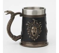 Veronese Design 5 3/4 Pollice Greca Medusa Birra Stein In Resina Fredda Finitura Bronzo Antico Statua Home Decor