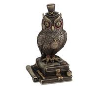 Veronese Design 8 1/8"""" Tall Steampunk Top Hat Owl Standing on Book Stacks