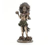 Veronese Design 9 7/8 "Coatlicue Aztec Serpente Gonna Dea della Terra Fredda Resina Finitura Bronzo Antico Statua