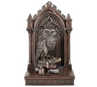 Veronese Design Grande gufo della saggezza 23 cm scultura animale in resina colata a freddo finitura bronzo