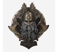 Veronese Design Placca da parete vichinga in resina bronzata con scultura Valhalla da 26 cm