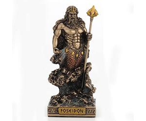 Veronese Design Poseidon - Statuetta in miniatura del dio del mare, nera (WU77443AP)