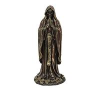 Veronese Design Santa Muerte Rosario - Statua di angelo della morte in preghiera, finitura bronzo anticato