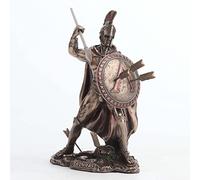 Veronese Design Scultura con lancia e scudo del re spartano Leonida da 6 1/8 di pollice in resina colata a freddo con finitura in bronzo
