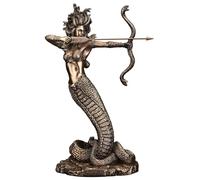 Veronese Design Scultura in resina con medusa furiosa da 23 cm, finitura bronzo