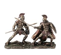 Veronese Design Set di statuette in resina colata a freddo, con finitura bronzata, da 9,5 cm, Hector Fighting Achilleus, eroi greci della guerra di