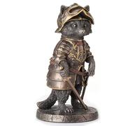 Veronese Design Sir Laveur Raccoon Man at Arms Animal Knight Statuetta in resina con finitura bronzata da 13 cm