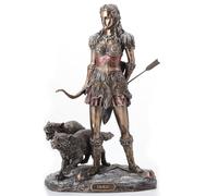 Veronese Design Skadi - Statua gigantessa norrena, dea dell'inverno e montagne con lupi
