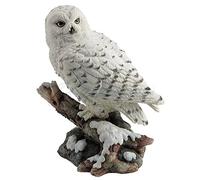 Veronese Design Snow Owl Perching on Branch Figurine