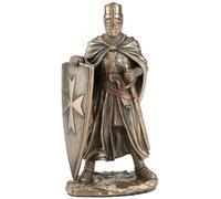 Veronese Design Statua da collezione con spada e scudo dei cavalieri maltesi Hosipitaller da 15,8 cm in resina colata a freddo con finitura in bronzo