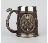 Veronese Design - Statua decorativa per la casa con scritta in lingua inglese "Viking Norse" Thor Odin Long Boat Beer Stein in in resina fredda con finitura in bronzo