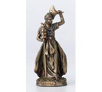 Veronese Design Statua decorativa per la casa in resina dipinta a mano con finitura bronzo anticato Obatala Santeria Orisha, il re del panno bianco e il creatore, 9 cm