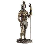 VERONESE DESIGN Statua di bronzo della resina colata a freddo dell'antico dio egizio della luna di Khonsu da 25,4 cm