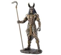 Veronese Design Statua di scettro con testa di cobra, dio egizio Anubis, altezza 26,9 cm
