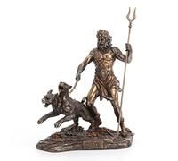 Veronese Design Statua greca del dio degli inferi con Cerbero in resina, 23 cm, finitura bronzo