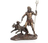 Veronese Design Statua greca del dio degli inferi con Cerbero in resina, 23 cm, finitura bronzo