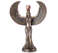 Veronese Design Statua Iside della Dea egizia della Magia e della Saggezza, in resina colata a freddo, finitura bronzo, 33 cm
