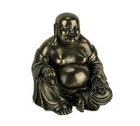 Veronese Design Statuetta Decorativa a Forma di Buddha Che Ride (Budai), con Perline e Borsa, Altezza 15,5 cm