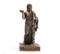 Veronese Design Statuetta in miniatura in resina dipinta a mano con finitura bronzata del dio greco Asclepio della medicina, 9,7 cm