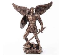 Veronese Design Statuetta religiosa dell'Arcangelo San Michele dipinta con finitura in bronzo da 10,6 cm