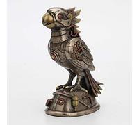 Veronese Design Steampunk - Statua da tavolo a forma di pappagallo, finitura metallica