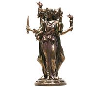 VERONESE Ecate, statua della dea greca della magia Hekate con finitura in bronzo, 30 cm