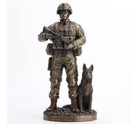 VERONESE Statua dell'esercito americano con soldato e cane, onore, coraggio, impegno